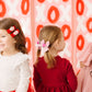 Red Double Heart Pigtail Snap Clip Set