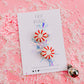 Red Peppermint Candy Cane Pigtail Hair Clips With Tinsel