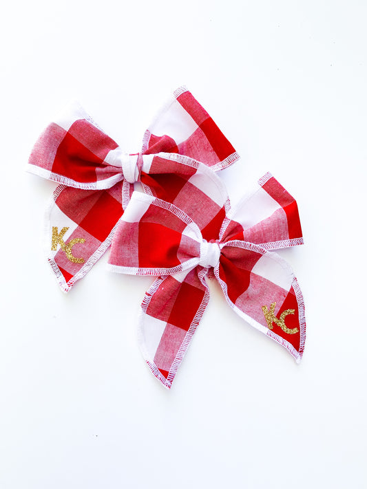 Red Plaid KC Medium Bow