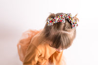 Kansas City Leopard Red Gold Knot Bow Pigtail Set
