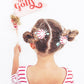 Red Peppermint Candy Cane Pigtail Hair Clips With Tinsel