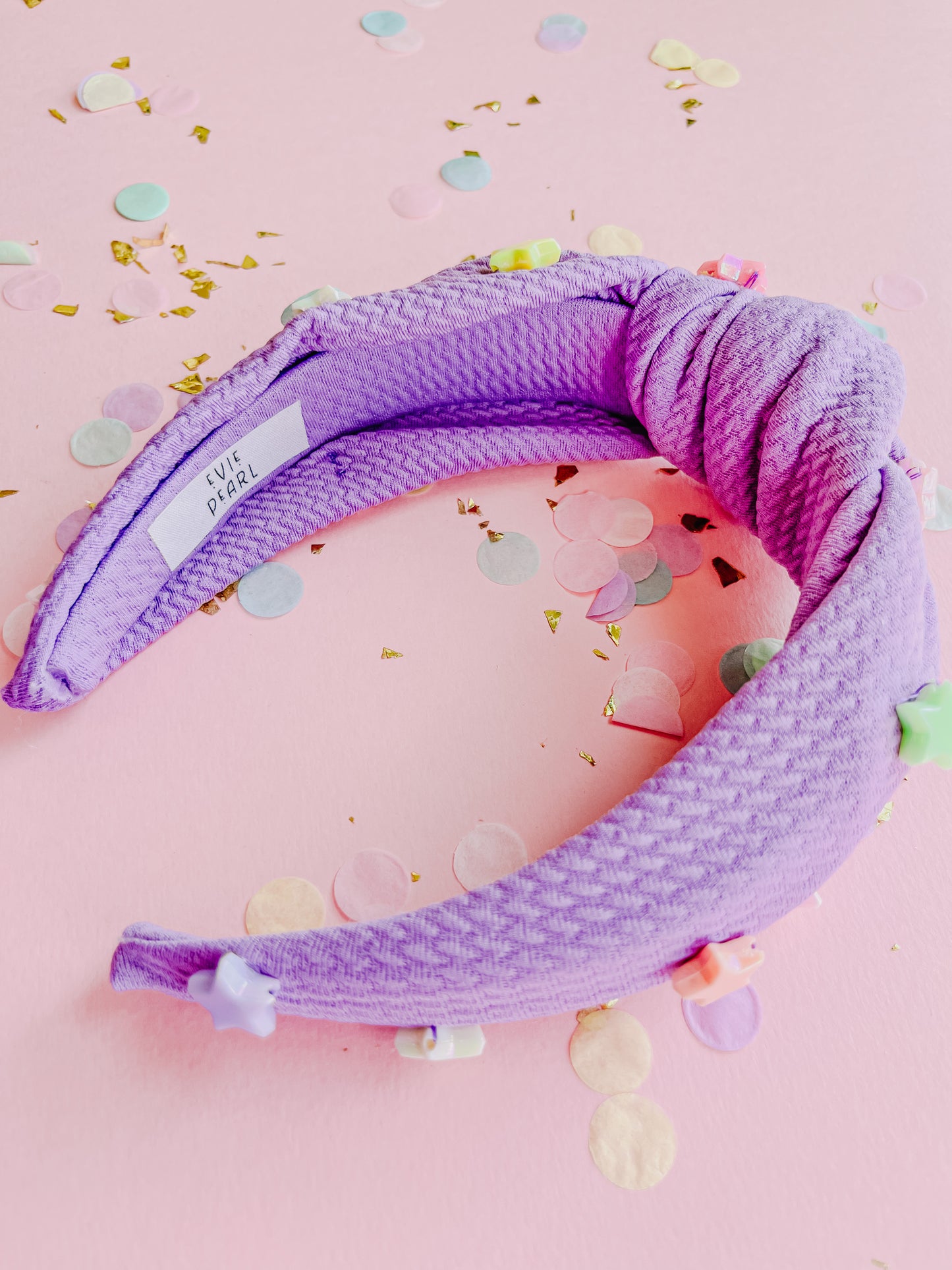 Pastel Star Lilac Knotted Headband for Girls and Women