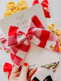 Red Plaid KC Oversized Bow